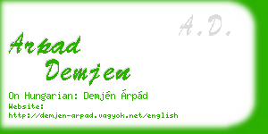 arpad demjen business card