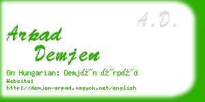 arpad demjen business card